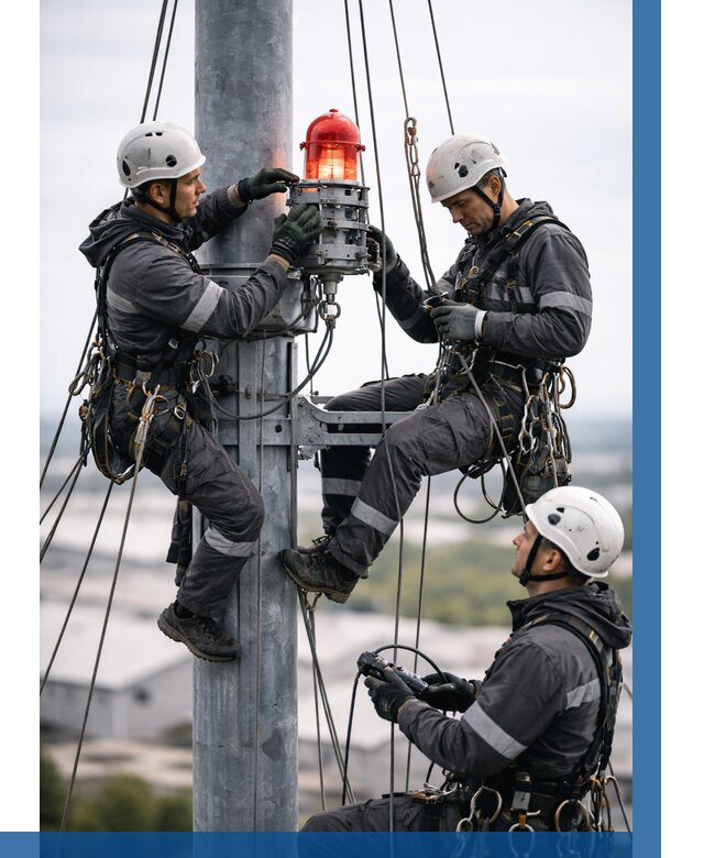 Монтаж заградительных огней в Протвине от 8649 р. | ВЫСОТНИК-Прн