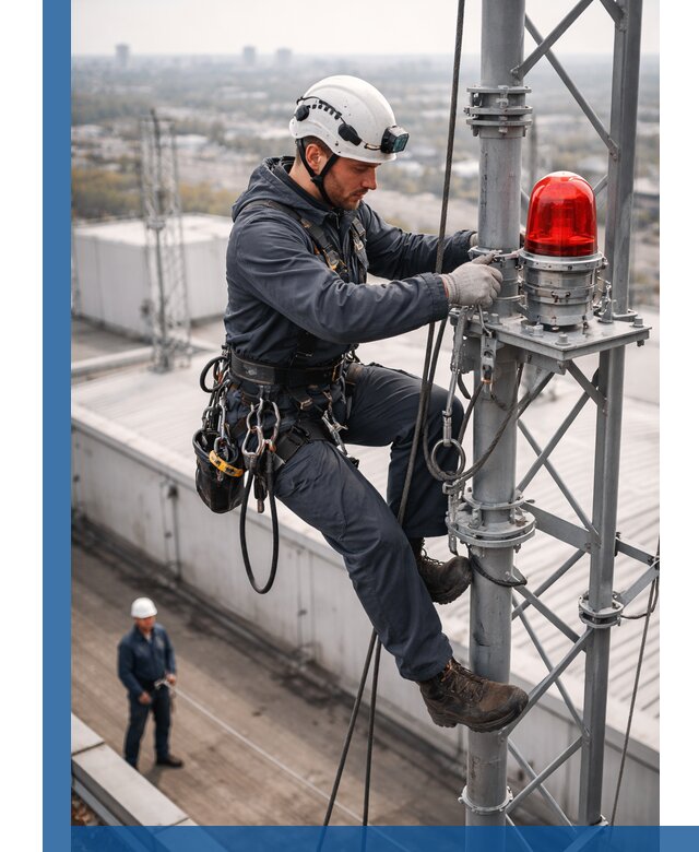 Монтаж заградительных огней и обслуживание объектов в Протвине