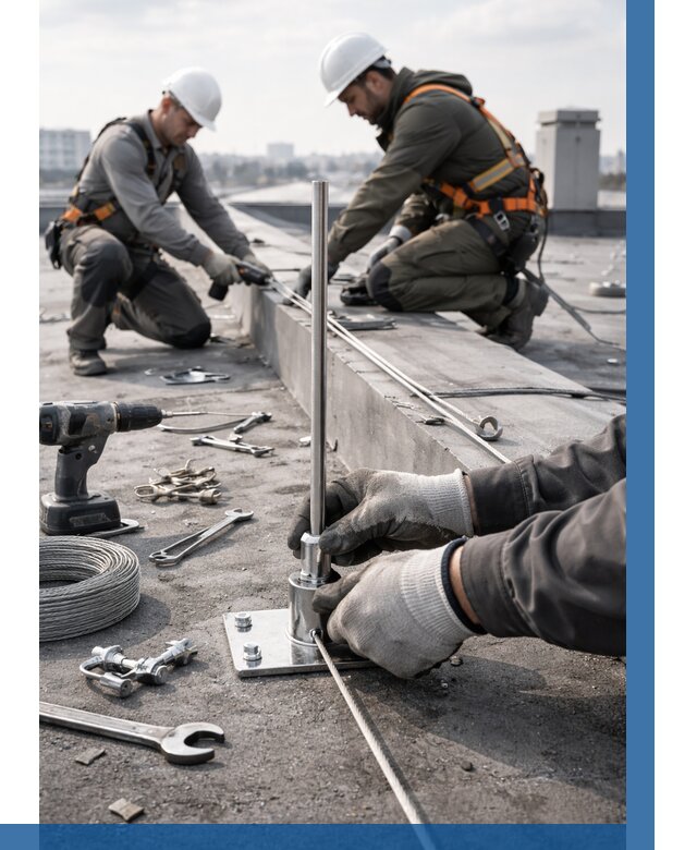 Монтаж молниезащиты на кровле в Протвине цена от 25438 р. | ВЫСОТНИК-Прн