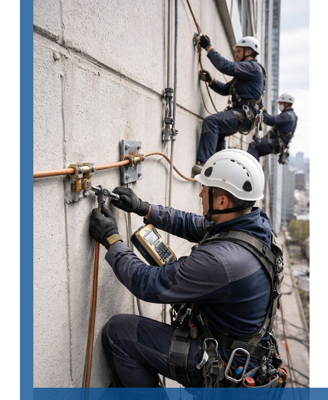 Монтаж системы заземления здания и молниезащиты в Протвине