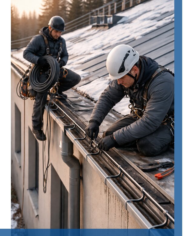 Монтаж греющего кабеля на кровле в Протвине от 458 р. | ВЫСОТНИК-Прн
