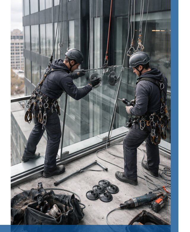 Монтаж стеклянных ограждений в Протвине от 2544 р. | ВЫСОТНИК-Прн