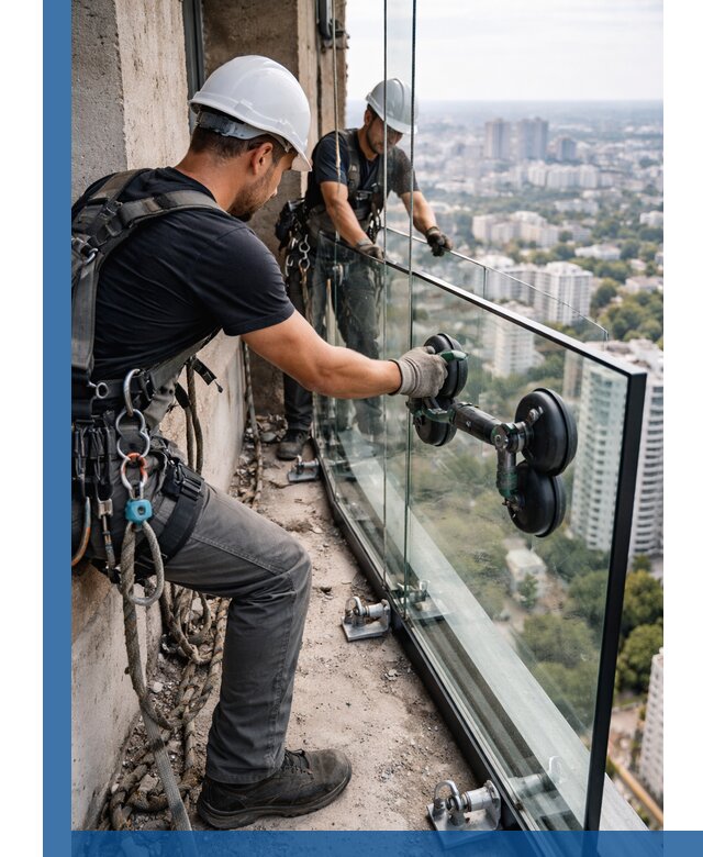Монтаж стеклянных ограждений под ключ с гарантией в Протвине