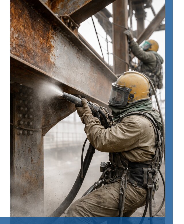 Пескоструйная очистка металлоконструкций в Протвине по 611 р. ВЫСОТНИК-Прн