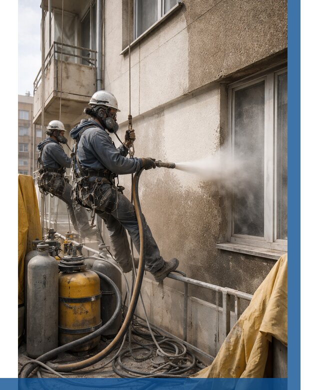 Пескоструйная очистка фасада в Протвине от 661 р. | ВЫСОТНИК-Прн