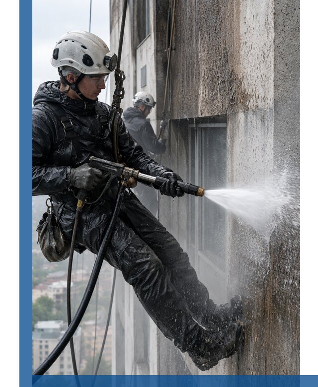 Гидроструйная очистка фасадов и конструкций в Протвине