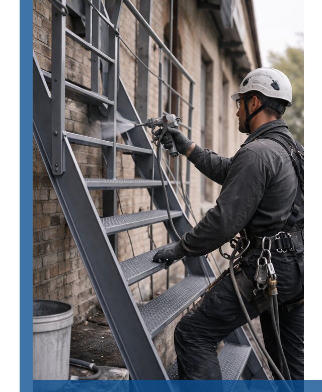 Покраска и антикоррозионная защита пожарных лестниц в Протвине