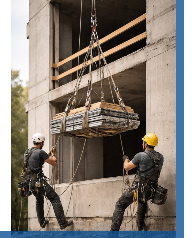 Подъем материала на этаж веревками в Протвине от 1526 р. | ВЫСОТНИК-Прн