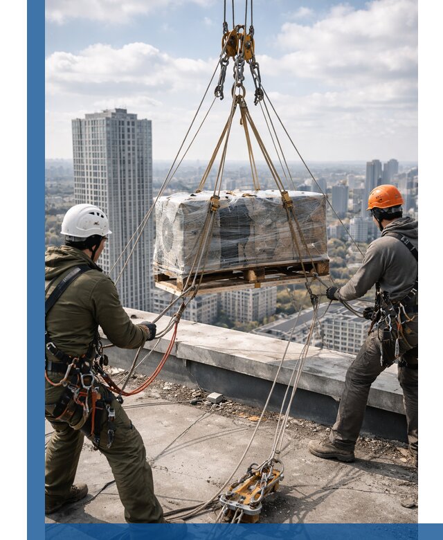 Подъем и монтаж крупногабаритных грузов на крышу в Протвине