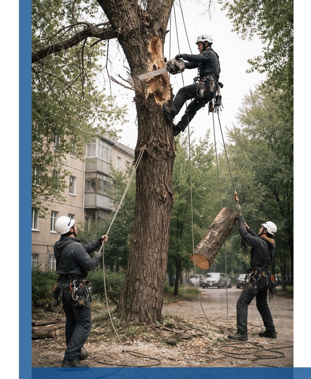 Срочное удаление аварийных деревьев в Протвине с гарантией безопасности