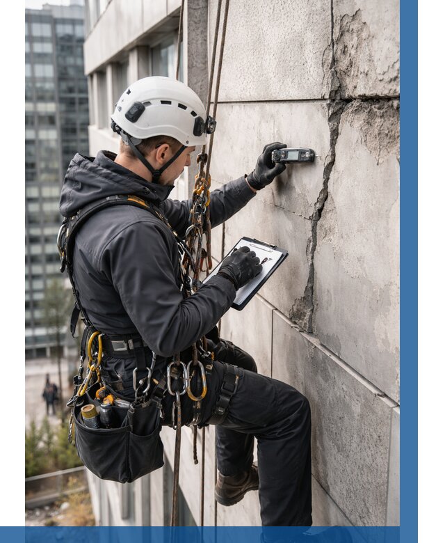 Обследование фасада альпинистами в Протвине от 122 р. | ВЫСОТНИК-Прн