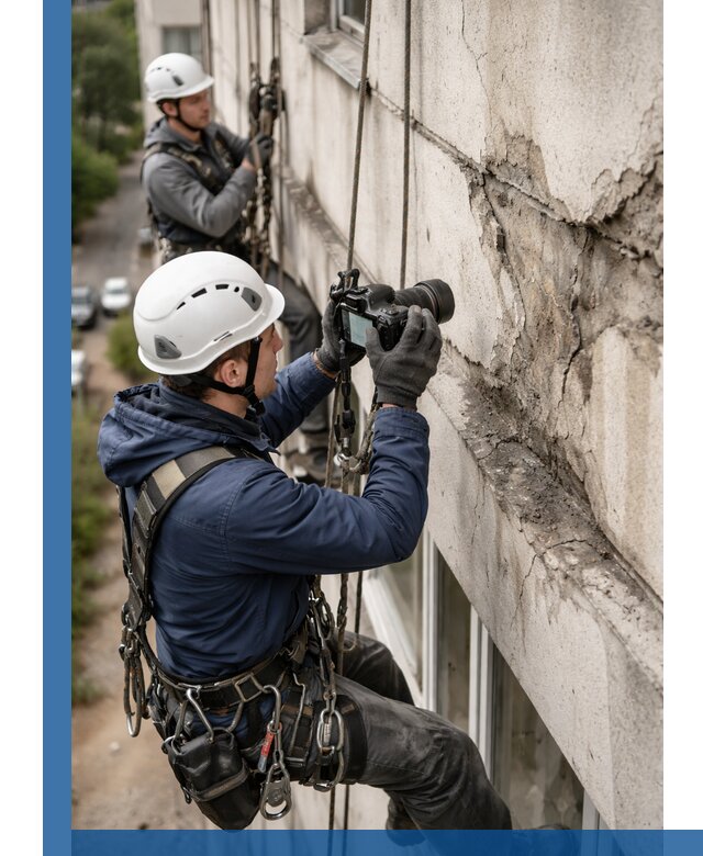 Фотофиксация дефектов фасада с высотной съемкой в Протвине